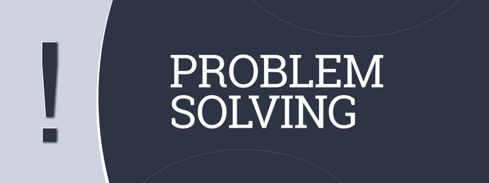 Problem,Solving.,A,Blue,Banner,Illustration,With,White,Text.